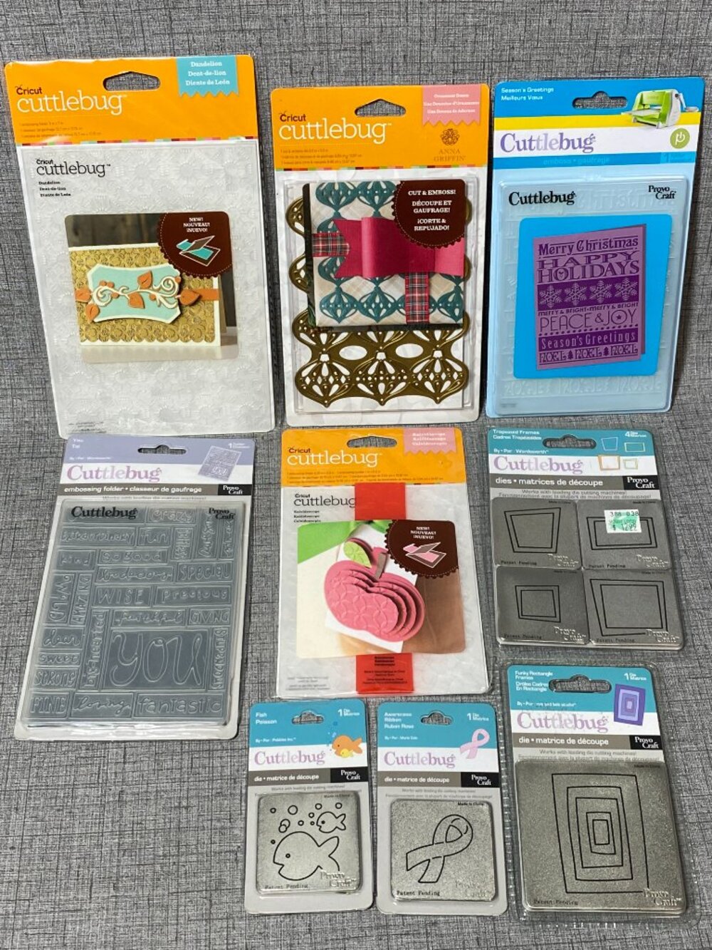 VTG New Old Stock Cuttlebug Embossing Folders Dies Cut & Emboss Bundle 9pc Lot